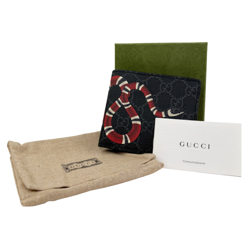 GUCCI Black GG Snake Print Wallet LHQ1514