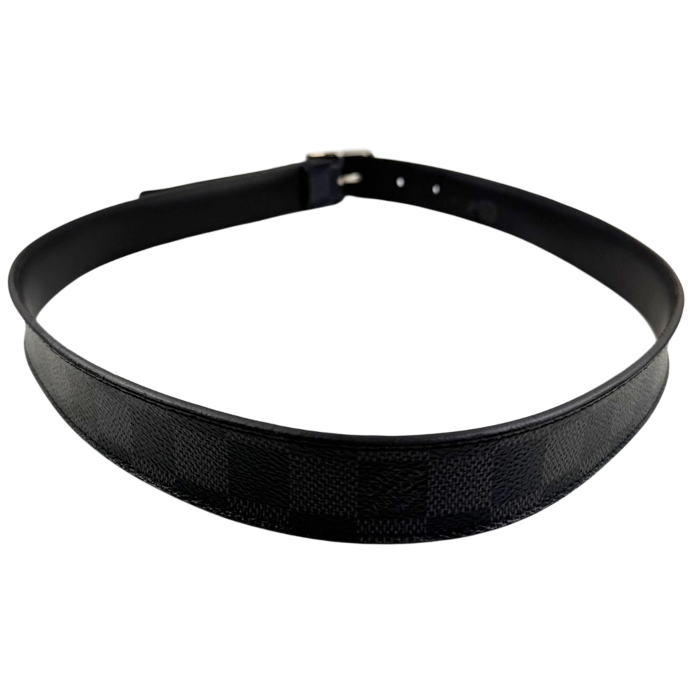 LOUIS VUITTON Damier Graphite Santur Neogram Belt Size 34" LHQ1516