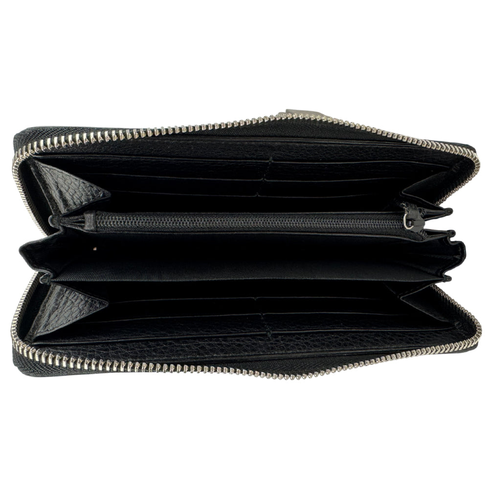 GUCCI GG Black Leather Long Purse LHQ1518