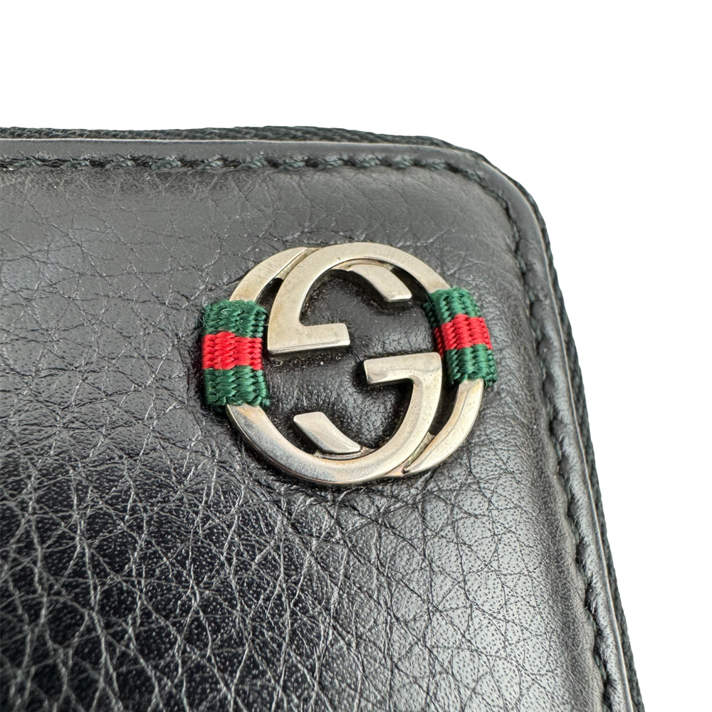 GUCCI GG Black Leather Long Purse LHQ1518