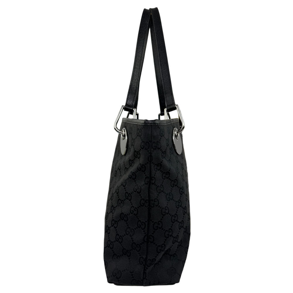 GUCCI GG Black Canvas Tote Shoulder Bag LHQ1519