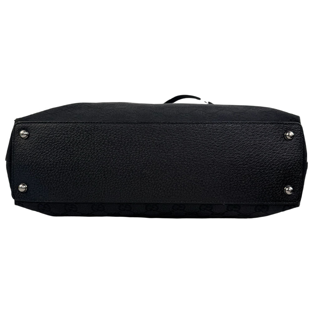 GUCCI GG Black Canvas Tote Shoulder Bag LHQ1519