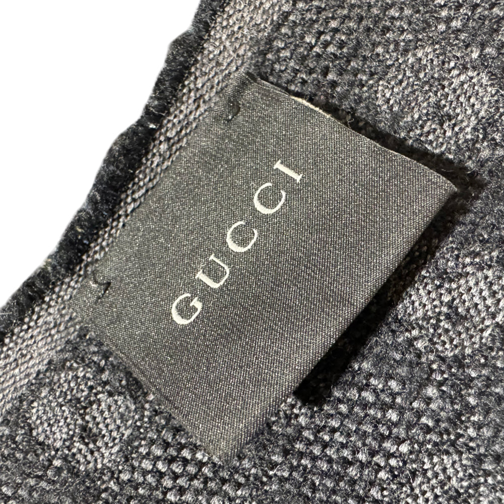 GUCCI GG Black Sherry Line Scarf LHQ1523
