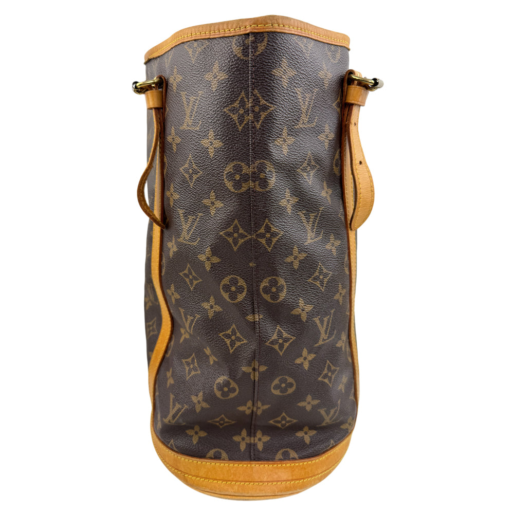 LOUIS VUITTON Brown Monogram Bucket GM Tote Shoulder Bag LHQ1528