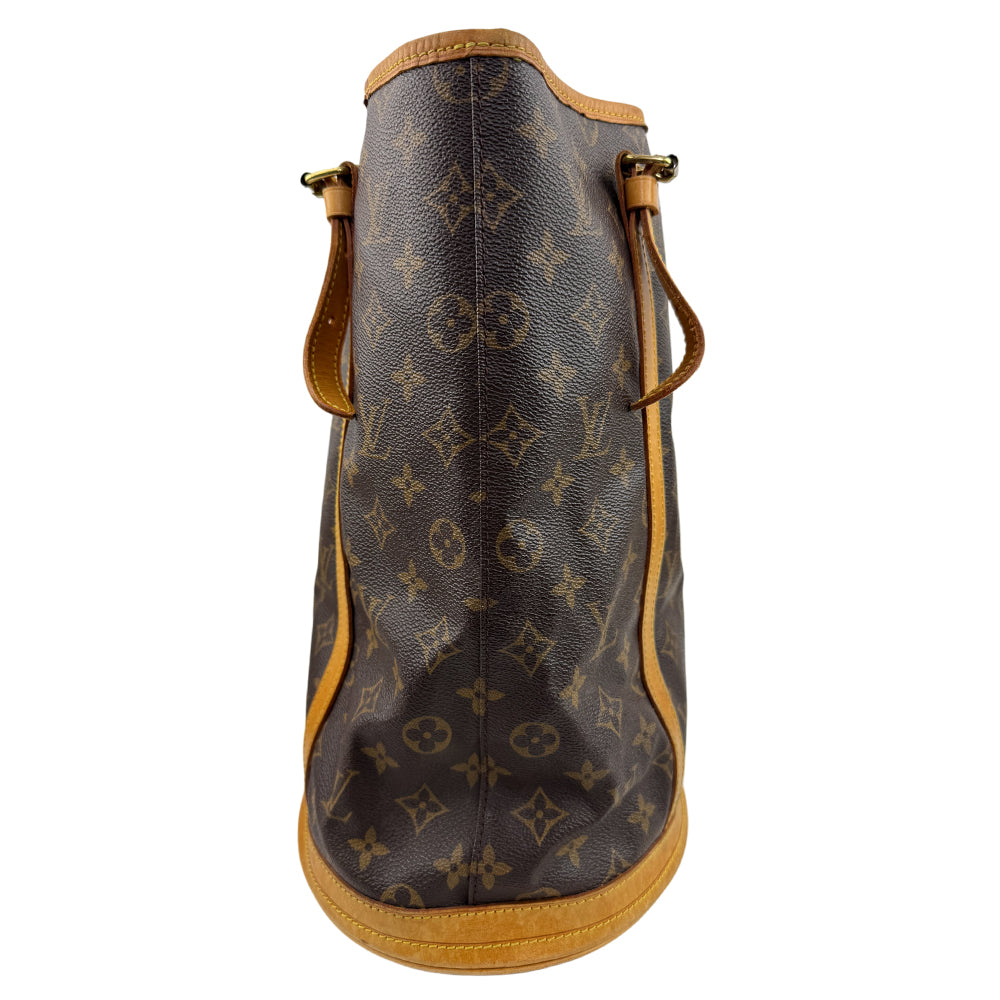 LOUIS VUITTON Brown Monogram Bucket GM Tote Shoulder Bag LHQ1528