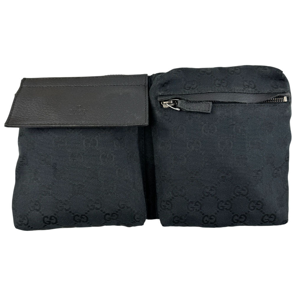 GUCCI GG Black Canvas Belt Bag LHQ1539