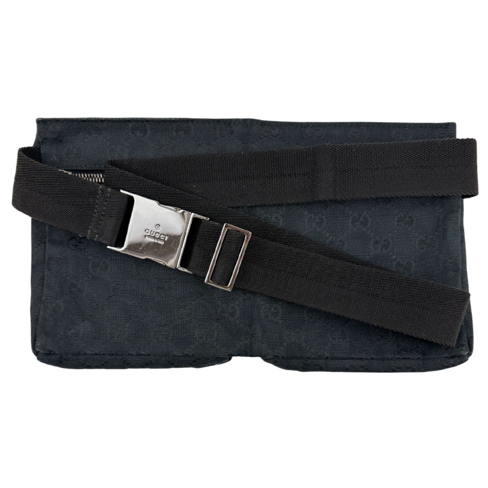 GUCCI GG Black Canvas Belt Bag LHQ1539