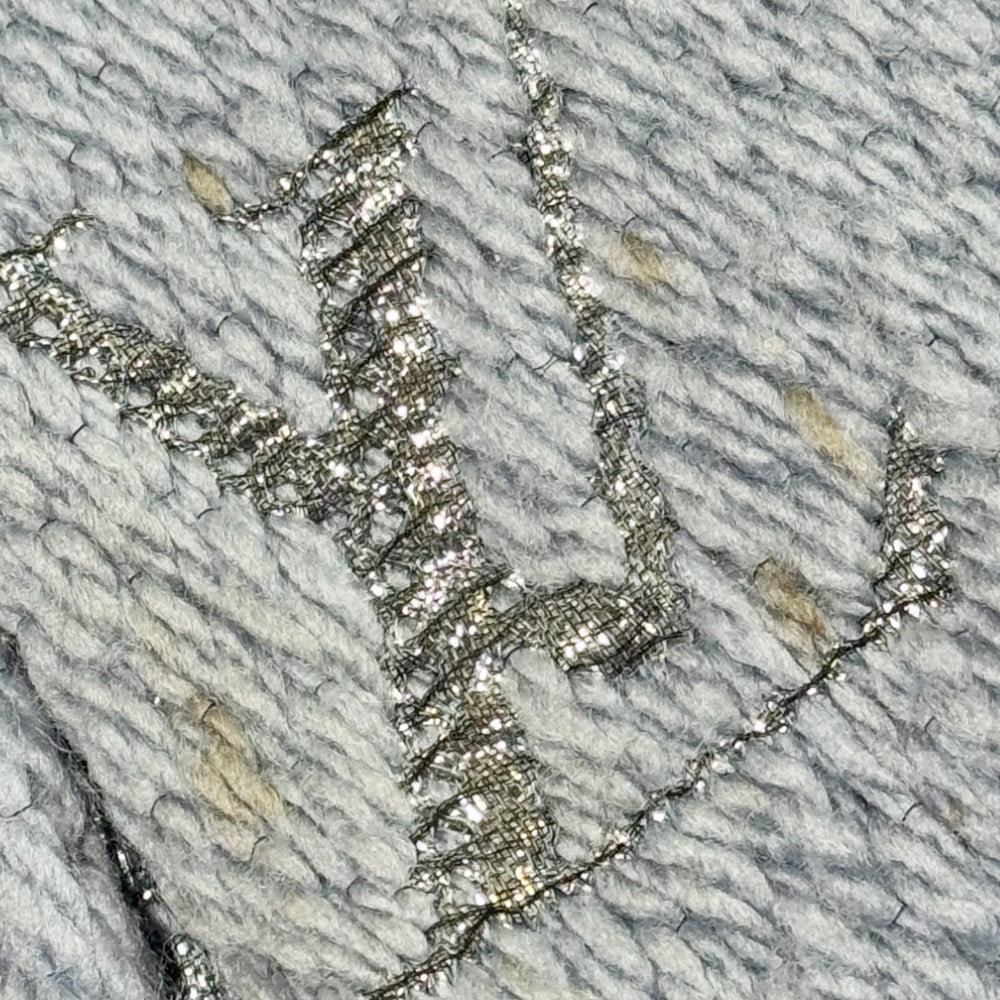 LOUIS VUITTON Monogram Scarf Blue & Silver LHQ154
