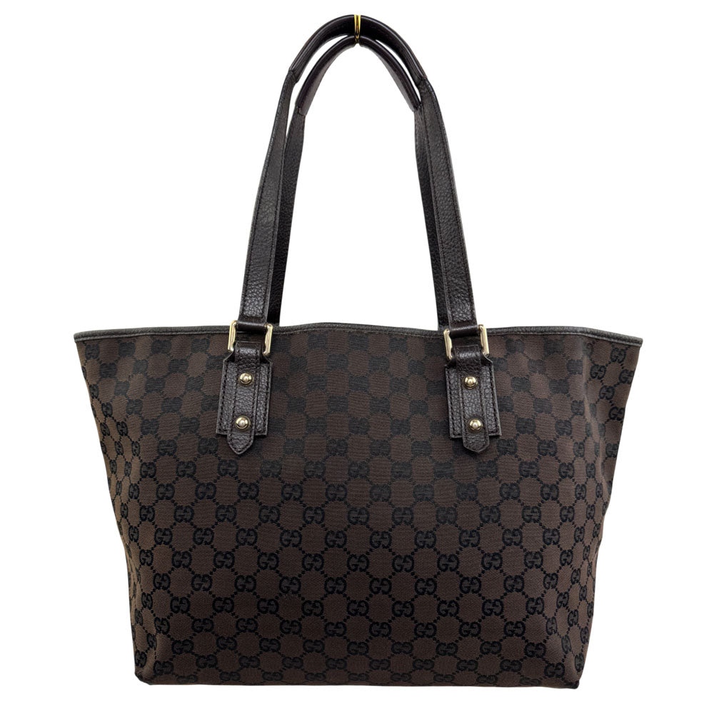 GUCCI GG Dark Brown Canvas Tote Bag LHQ1540
