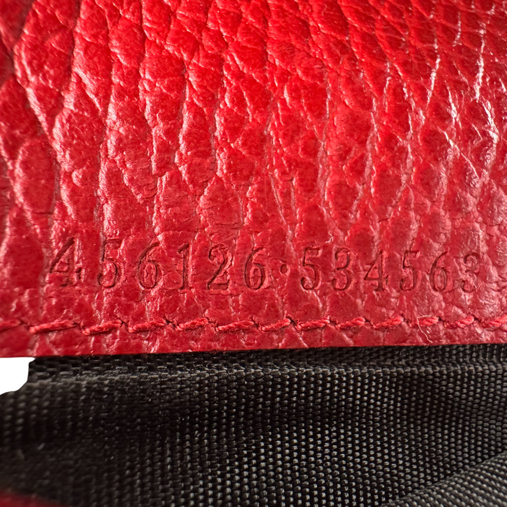 GUCCI GG Red Leather Marmont Purse LHQ1541