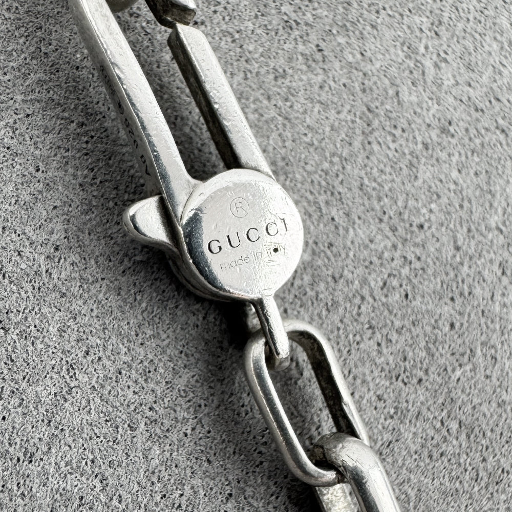 GUCCI Interlocking GG Silver Necklace LHQ1543