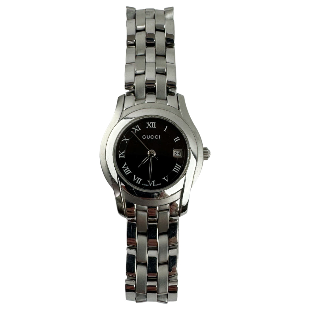 GUCCI Silver Black Dial Stainless Steel Watch LHQ1546