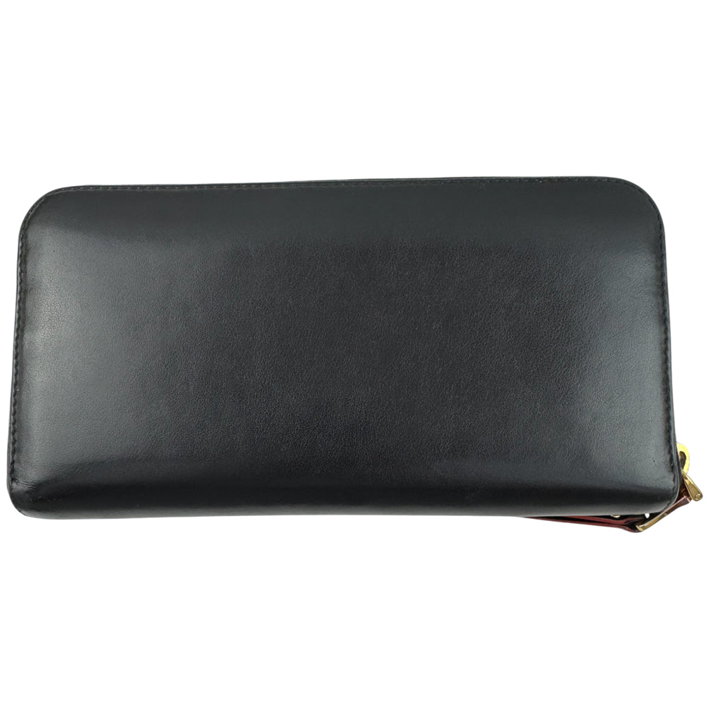 MIU MIU Black Leather Zip-Around Bow Purse LHQ1554