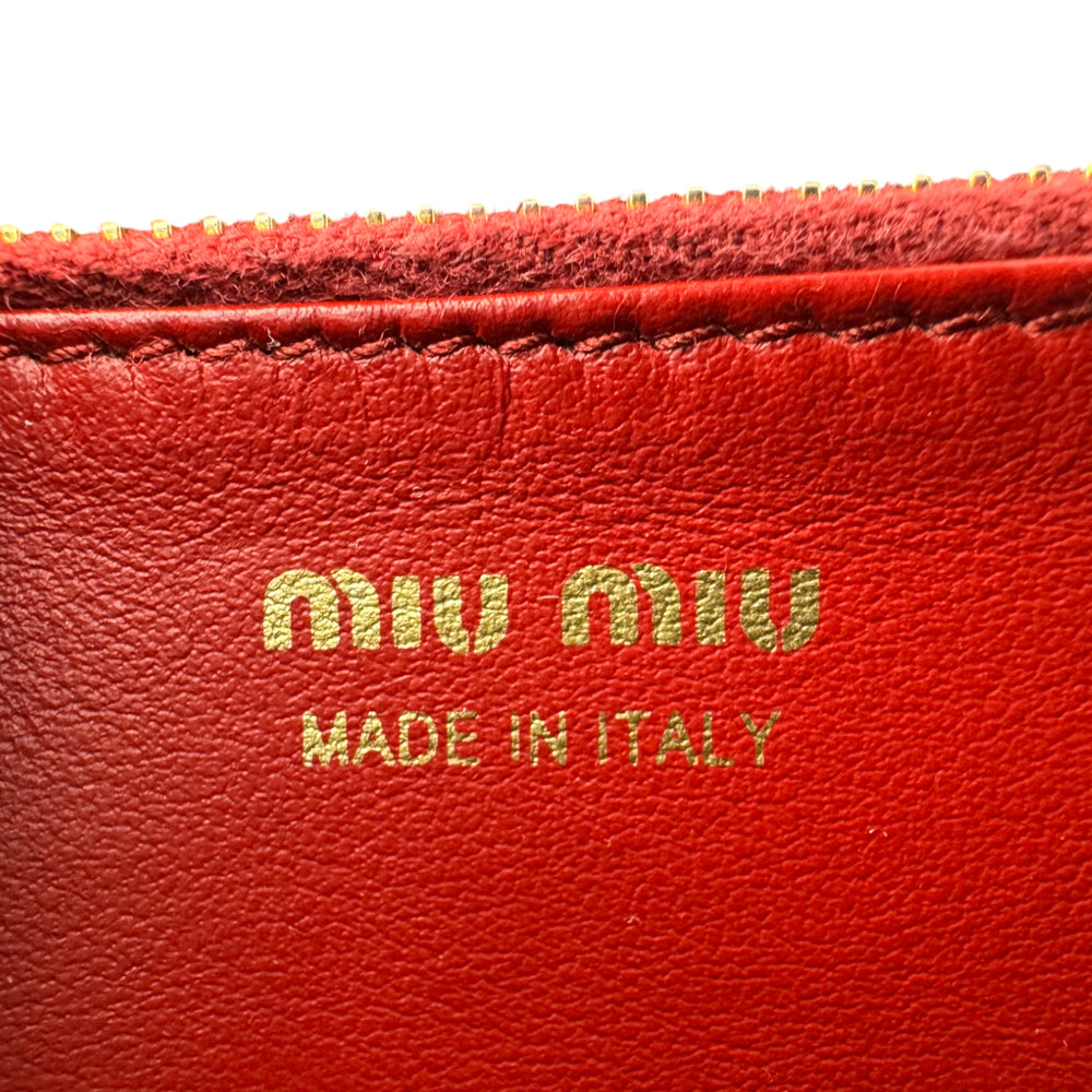 MIU MIU Black Leather Zip-Around Bow Purse LHQ1554