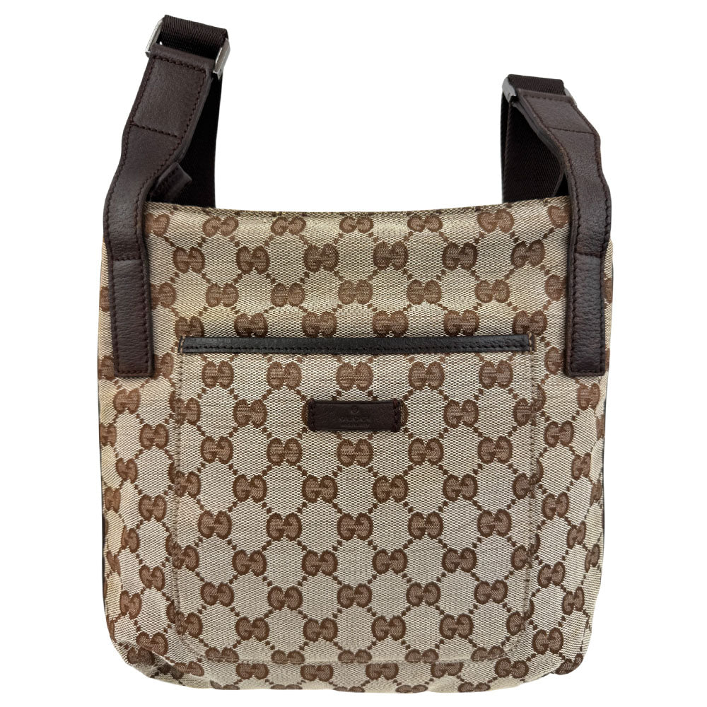 GUCCI GG Brown Canvas Crossbody Shoulder Bag LHQ1561