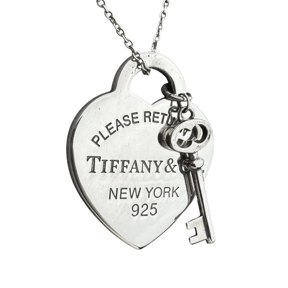 TIFFANY & CO Return To Heart And Key Silver Necklace LHQ1569