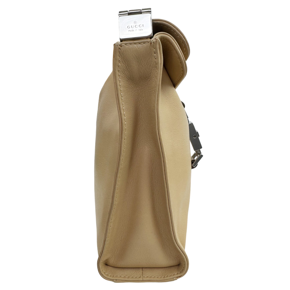 GUCCI GG Cream Leather Jackie Shoulder Bag LHQ1575