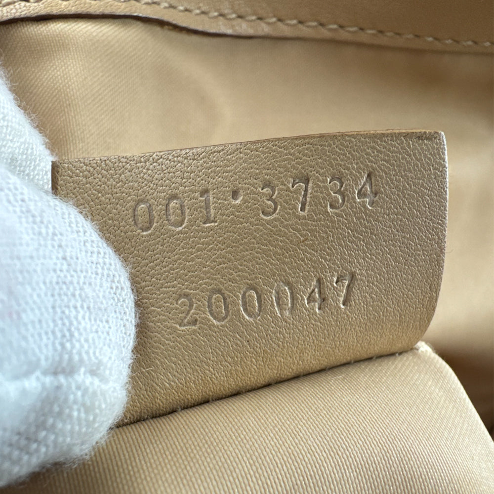 GUCCI GG Cream Leather Jackie Shoulder Bag LHQ1575