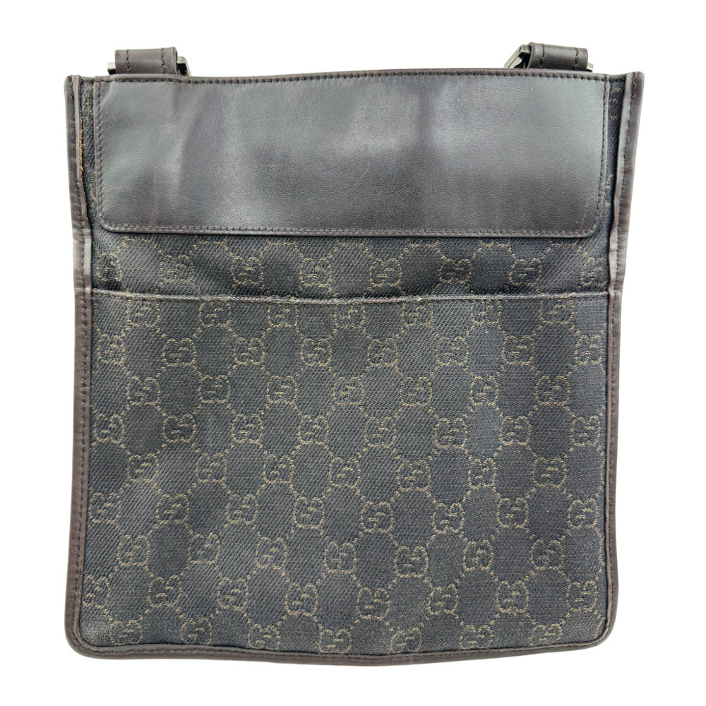GUCCI GG Dark Brown Canvas Crossbody Shoulder Bag LHQ1576