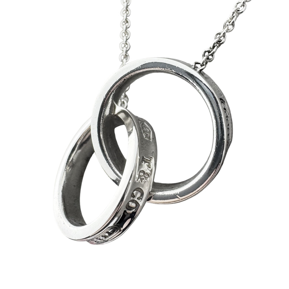 TIFFANY & CO Interlocking Ring 1837 Silver Necklace LHQ1580