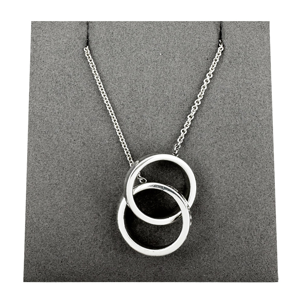 TIFFANY & CO Interlocking Ring 1837 Silver Necklace LHQ1580