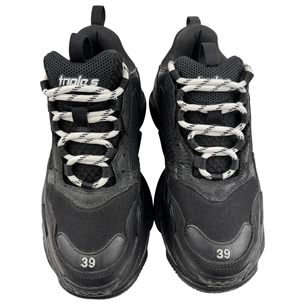 BALENCIAGA Triple S Black Trainers Size 5 UK LHQ1584