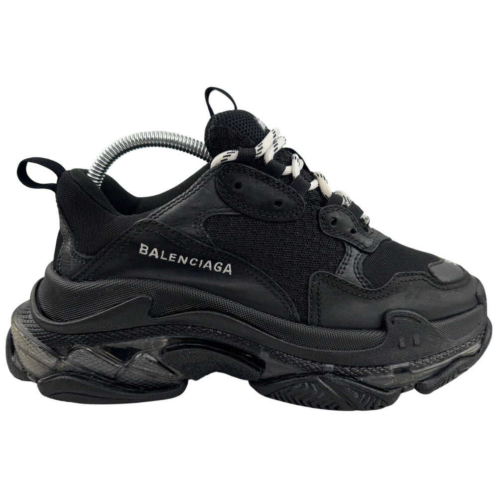 BALENCIAGA Triple S Black Trainers Size 5 UK LHQ1584