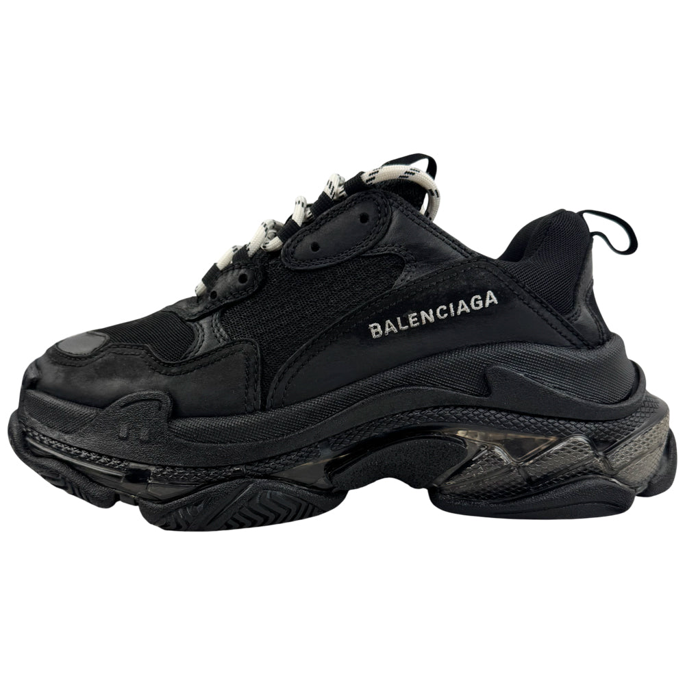 BALENCIAGA Triple S Black Trainers Size 5 UK LHQ1584