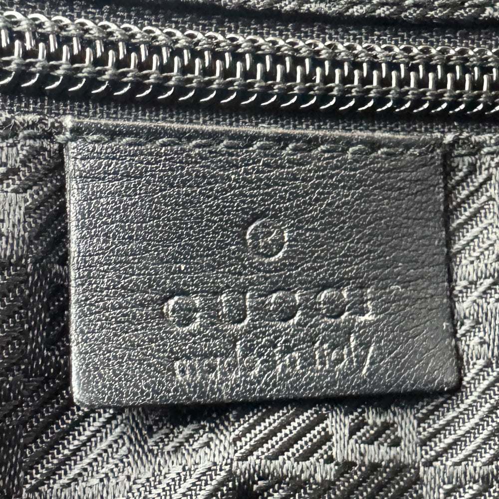 GUCCI Black Canvas Tote Shoulder Bag LHQ1587
