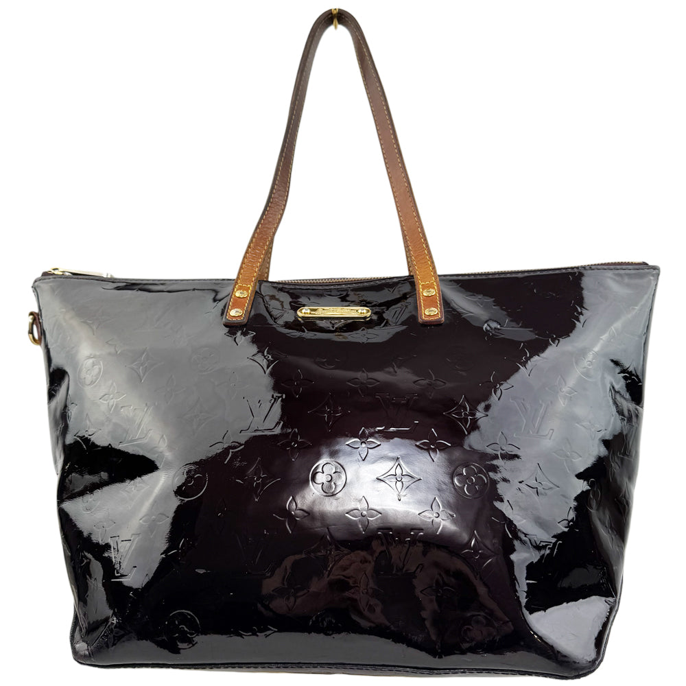 LOUIS VUITTON Burgundy Vernis Empreinte Monogram Bellevue Shoulder Bag LHQ1592