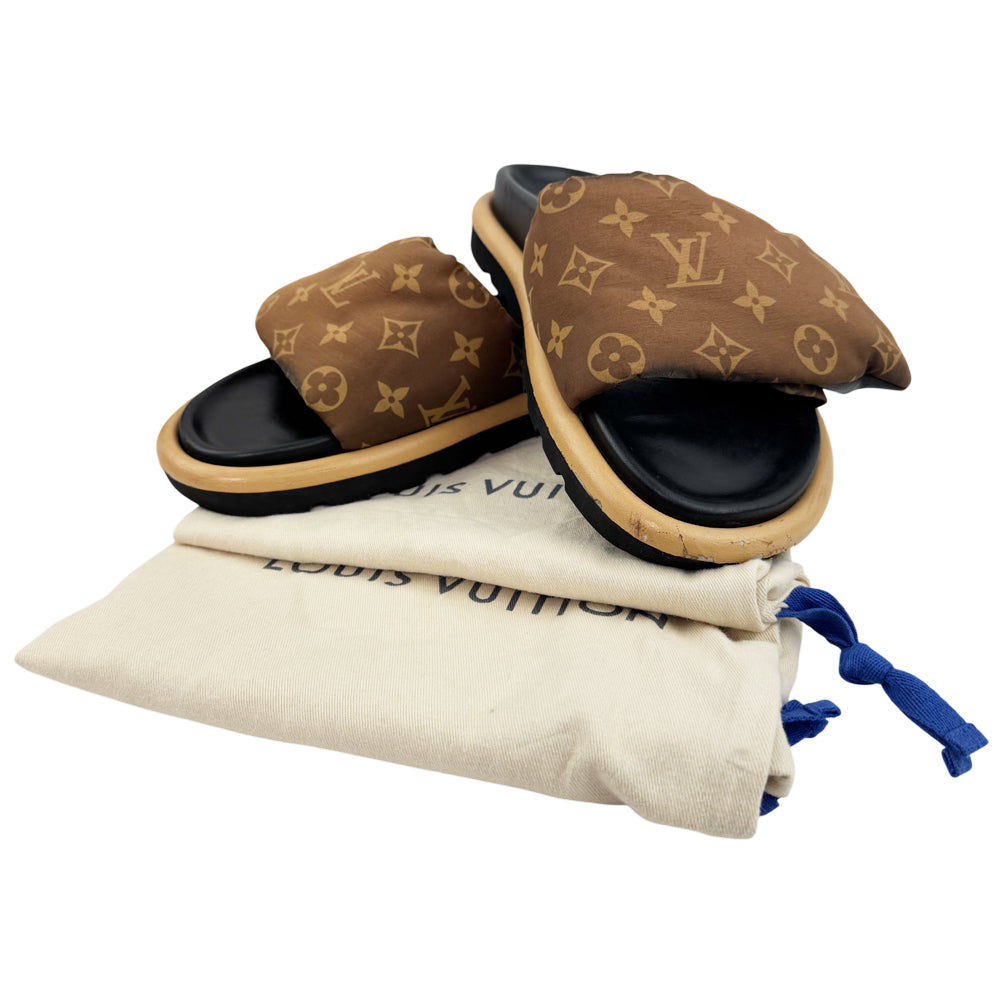 LOUIS VUITTON Monogram Pillow Pool Sliders Size 6 UK LHQ14594