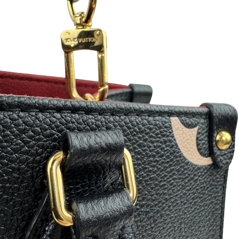 LOUIS VUITTON On The Go PM Empreinte Black Leather Monogram Shoulder Bag LHQ1595