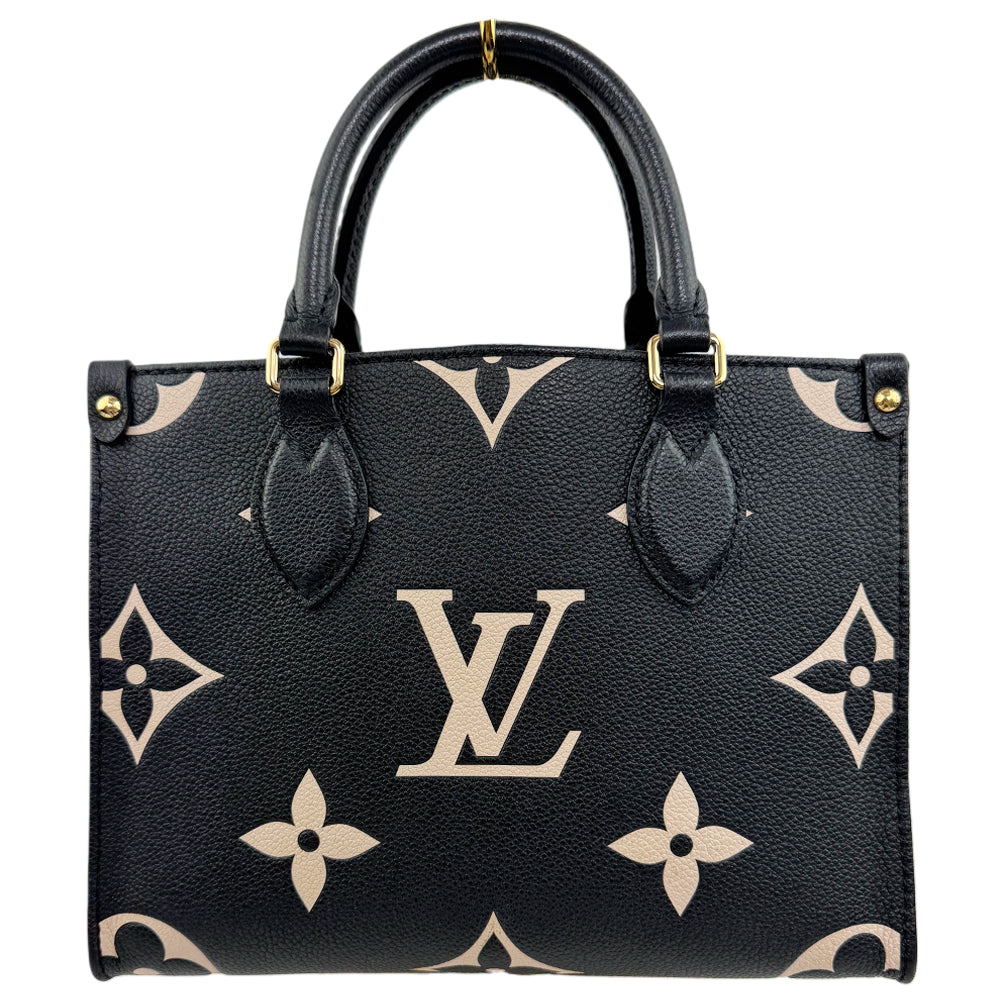 LOUIS VUITTON On The Go PM Empreinte Black Leather Monogram Shoulder Bag LHQ1595