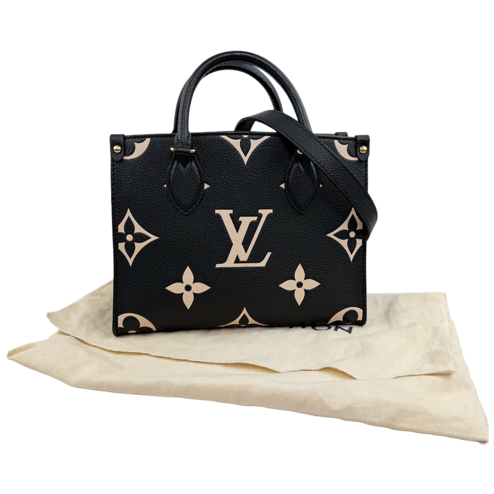 LOUIS VUITTON On The Go PM Empreinte Black Leather Monogram Shoulder Bag LHQ1595