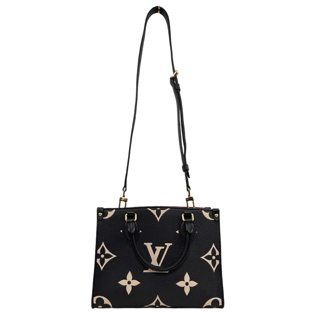 LOUIS VUITTON On The Go PM Empreinte Black Leather Monogram Shoulder Bag LHQ1595