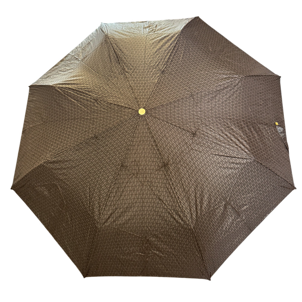 FENDI Zucca Brown Folding Umbrella LHQ1603