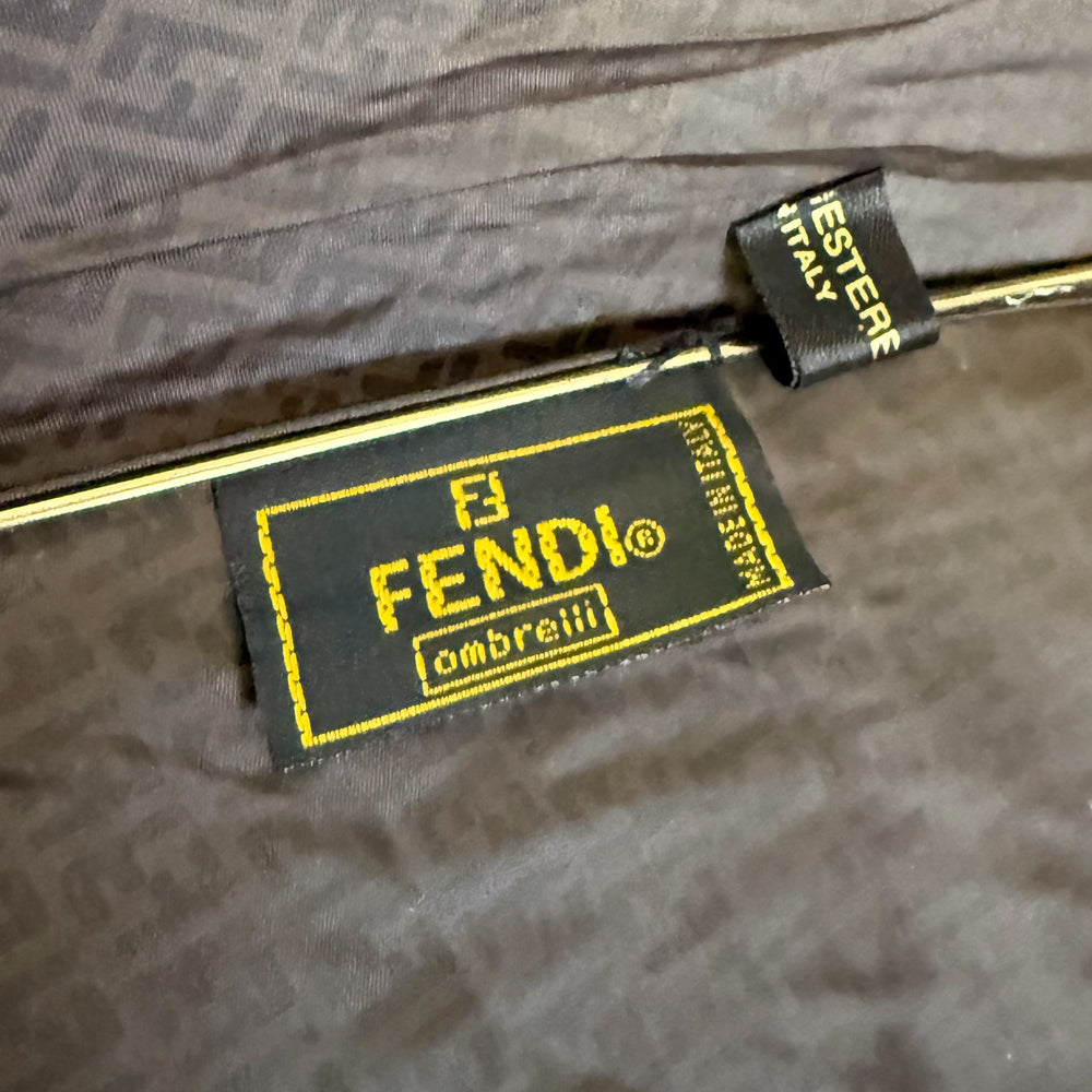 FENDI Zucca Brown Folding Umbrella LHQ1603