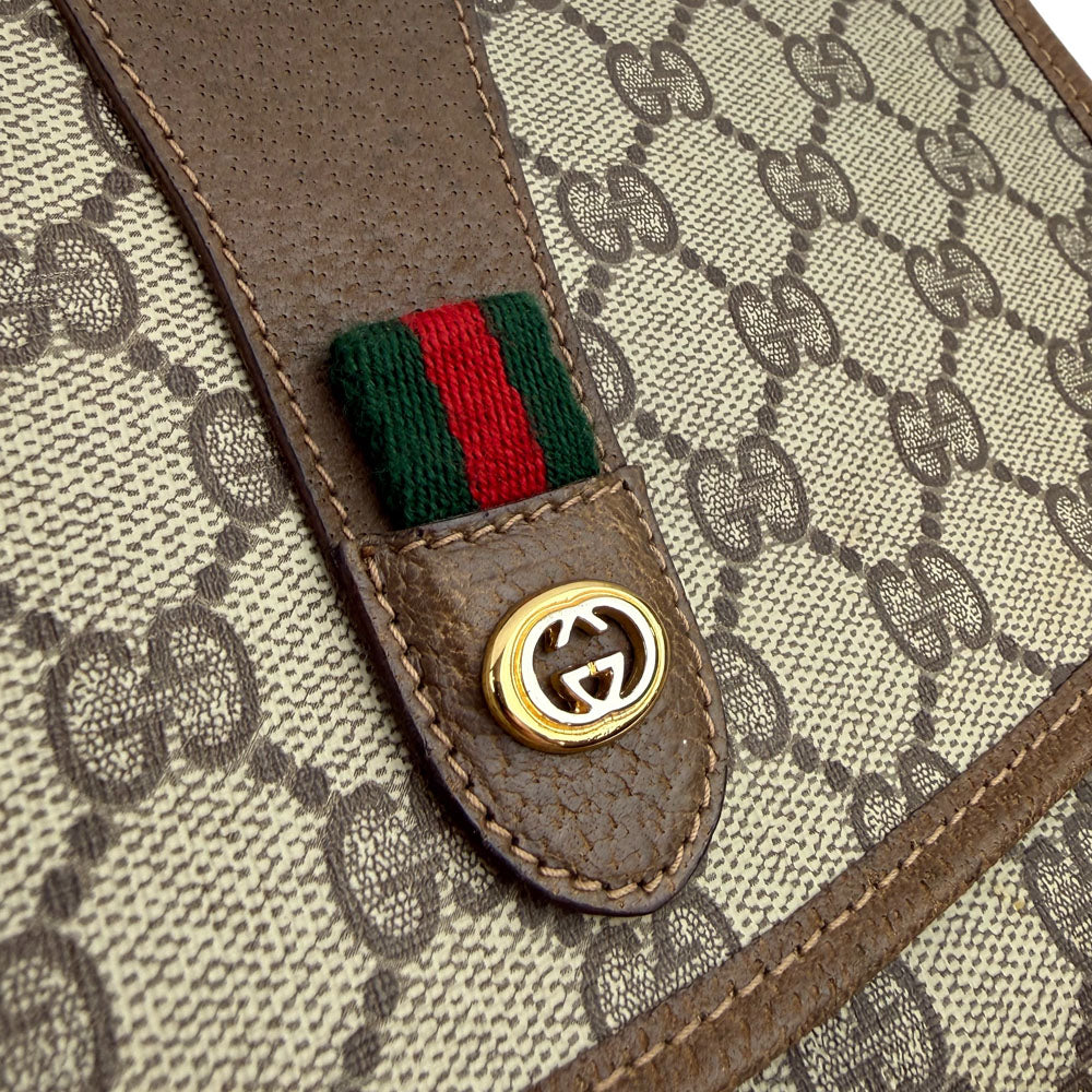 GUCCI GG Supreme Sherry Line Clutch Bag LHQ1619