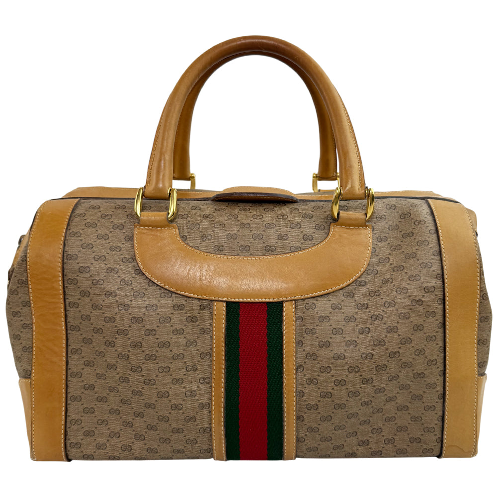 GUCCI Micro GG Supreme Sherry Line Boston Bag LHQ1621