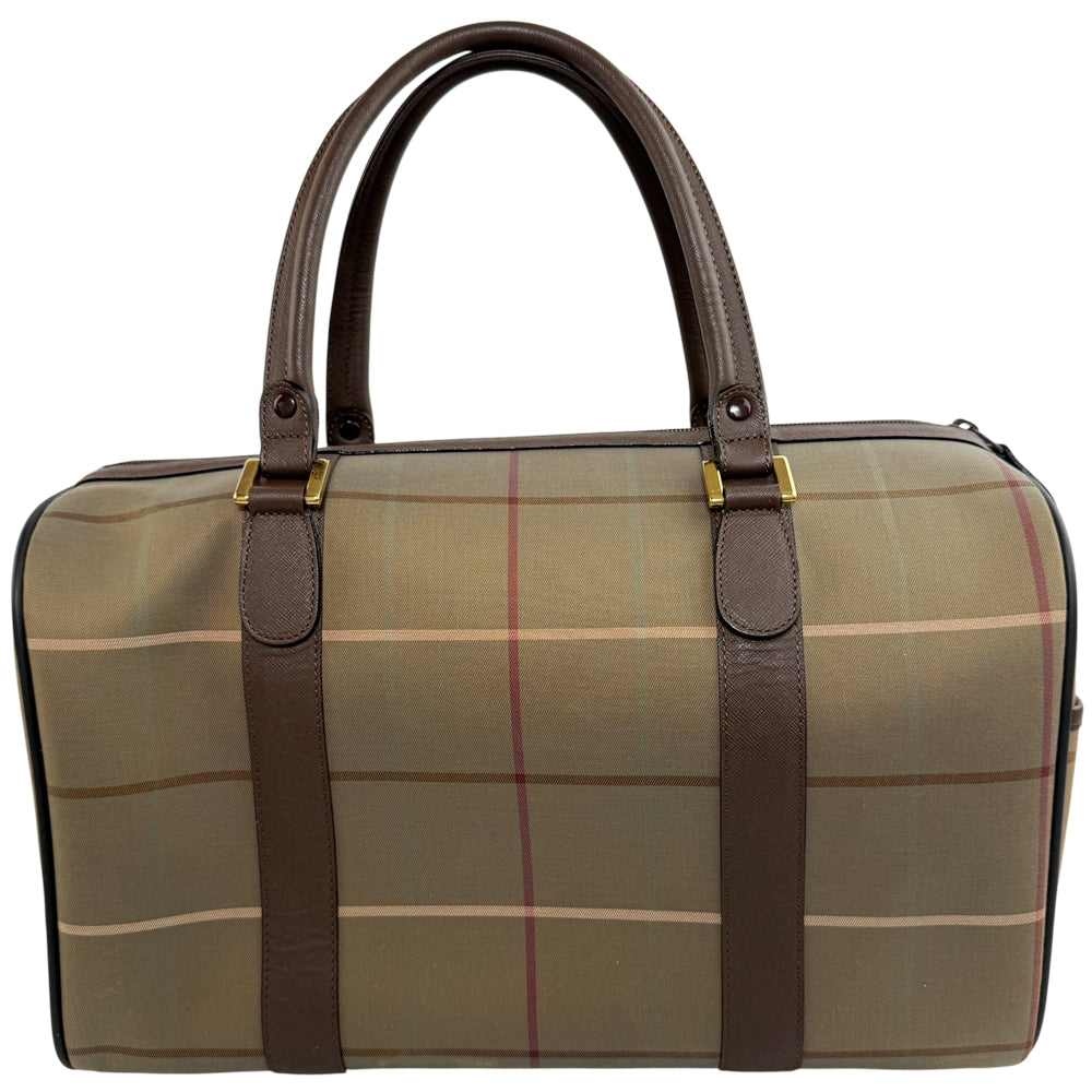 BURBERRY Check Duffle/Boston Bag LHQ1623