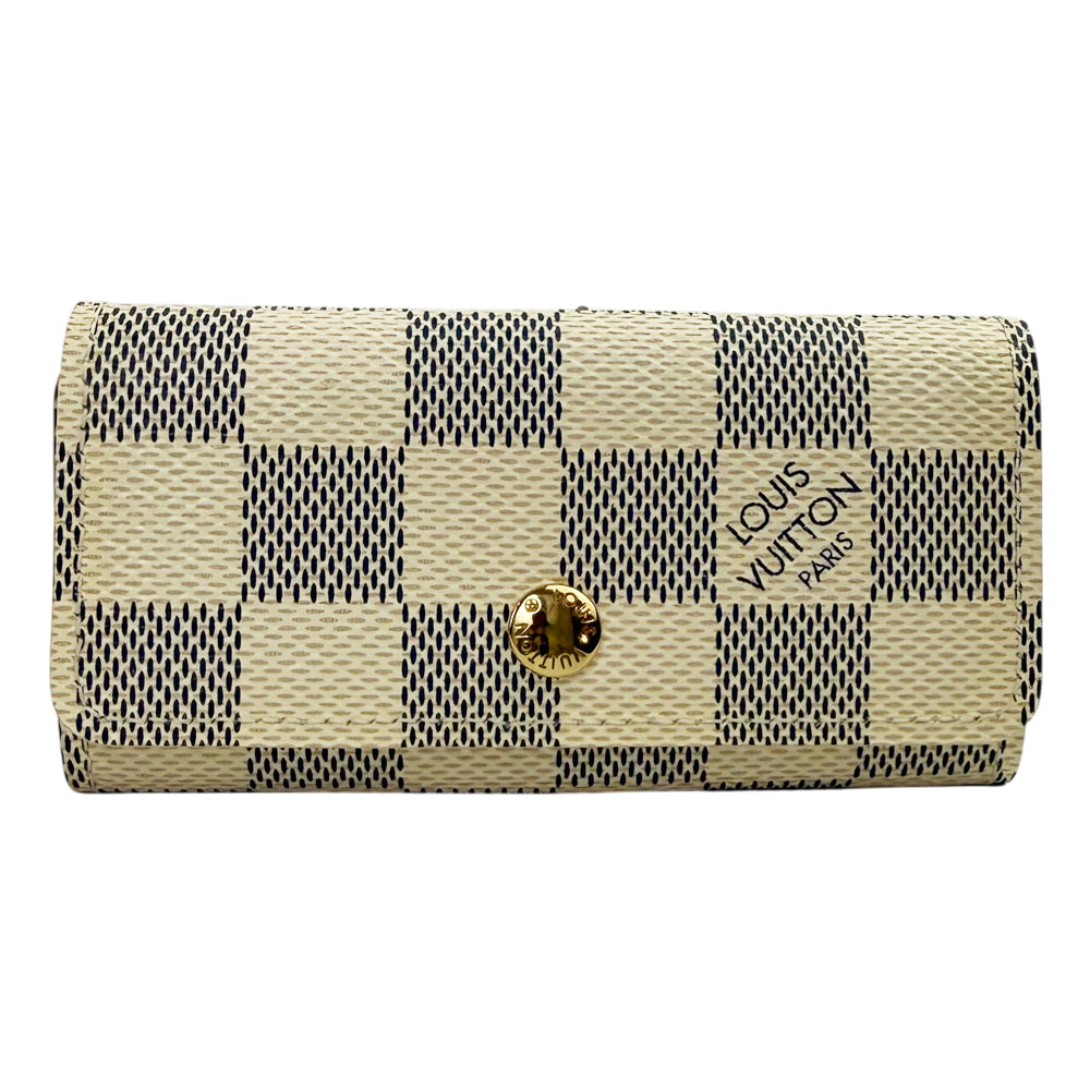 LOUIS VUITTON Damier Azur 4 Point Keyholder Case With Box LHQ1625
