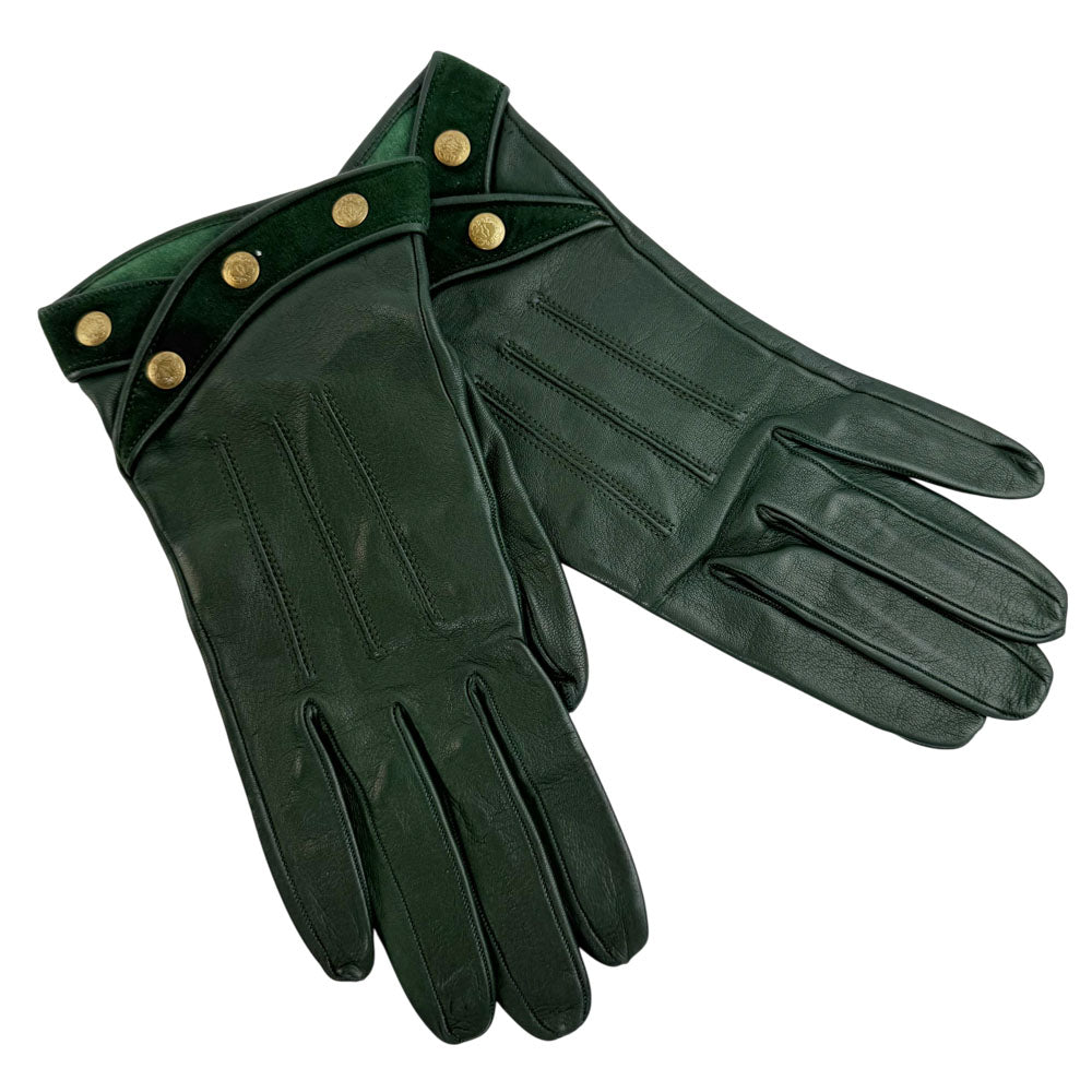 LOEWE Racing Green Leather Gloves LHQ1638
