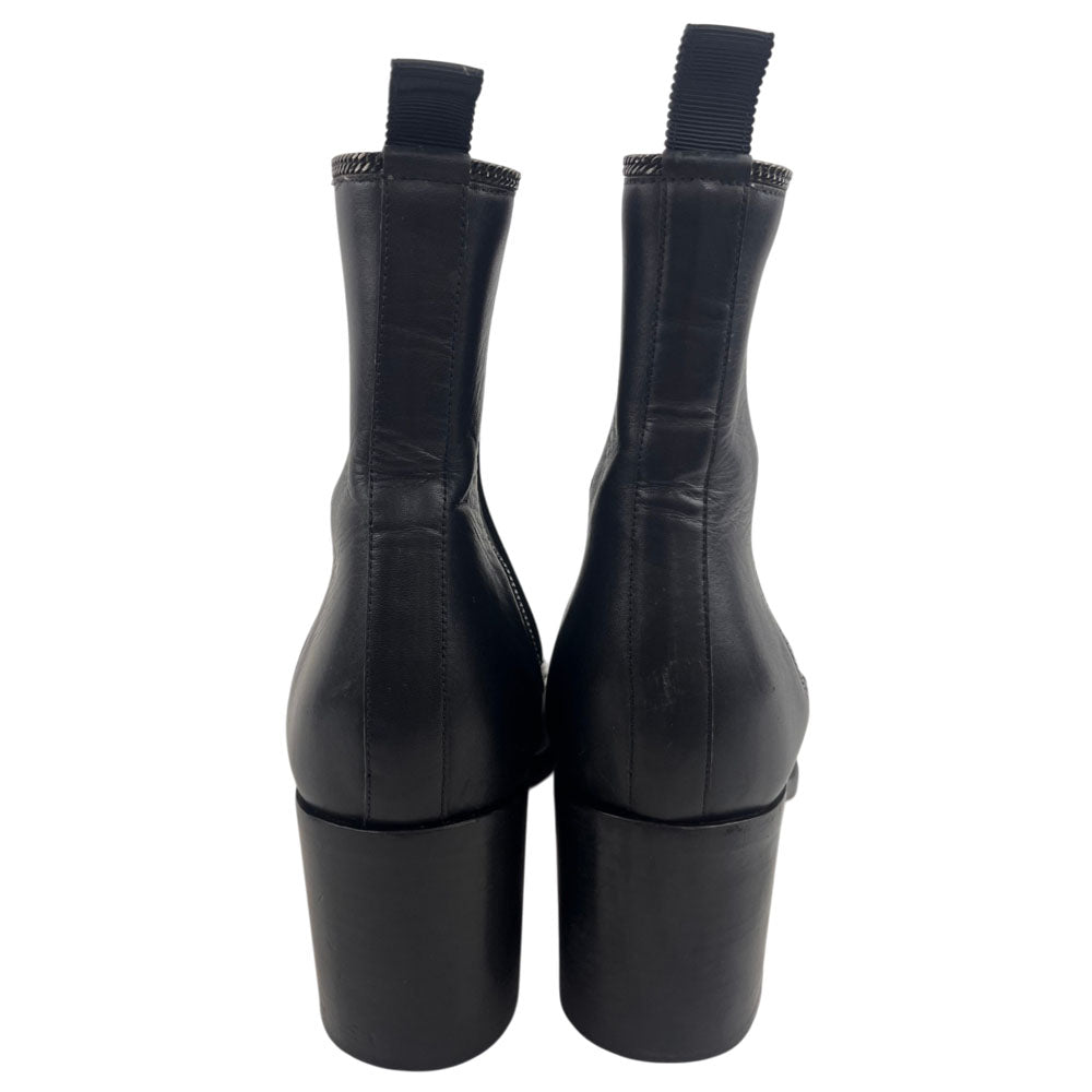 CHRISTIAN LOUBOUTIN Studded Black Leather Ankle Boots Size 5 UK LHQ1647