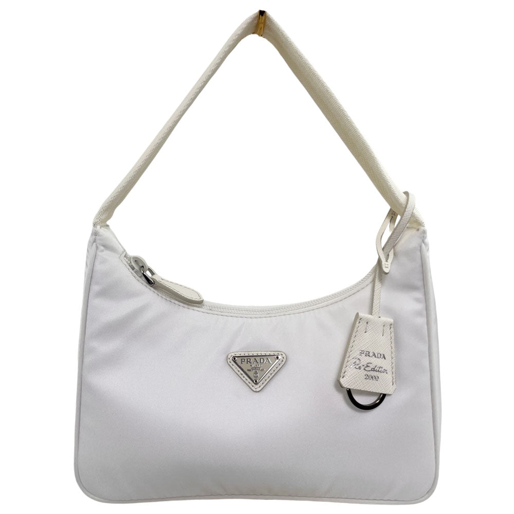 PRADA Re-Edition 2000 White Nylon Shoulder Handbag LHQ1649