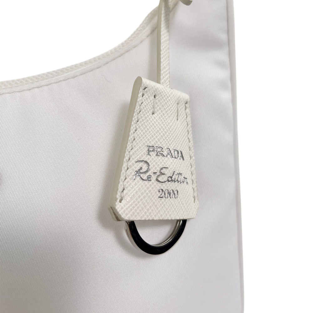 PRADA Re-Edition 2000 White Nylon Shoulder Handbag LHQ1649