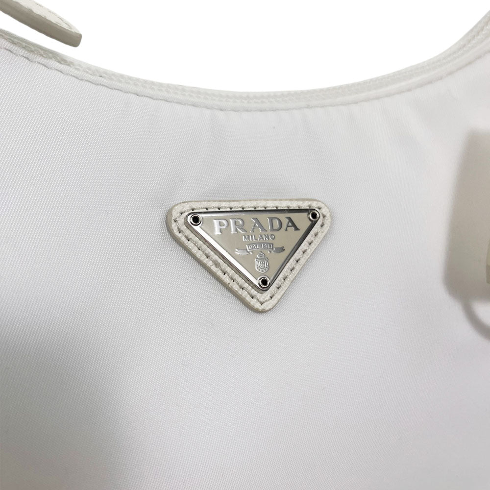 PRADA Re-Edition 2000 White Nylon Shoulder Handbag LHQ1649
