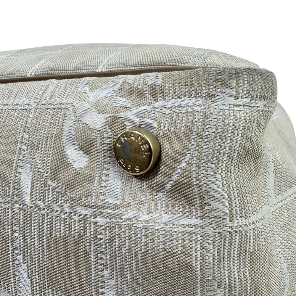 CHANEL Cream New Travel Line Tote Shoulder Bag LHQ1656