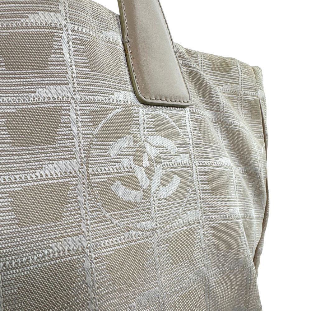 CHANEL Cream New Travel Line Tote Shoulder Bag LHQ1656
