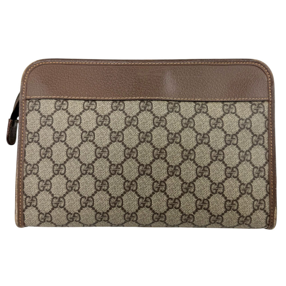 GUCCI GG Supreme Brown Clutch Bag LHQ1657