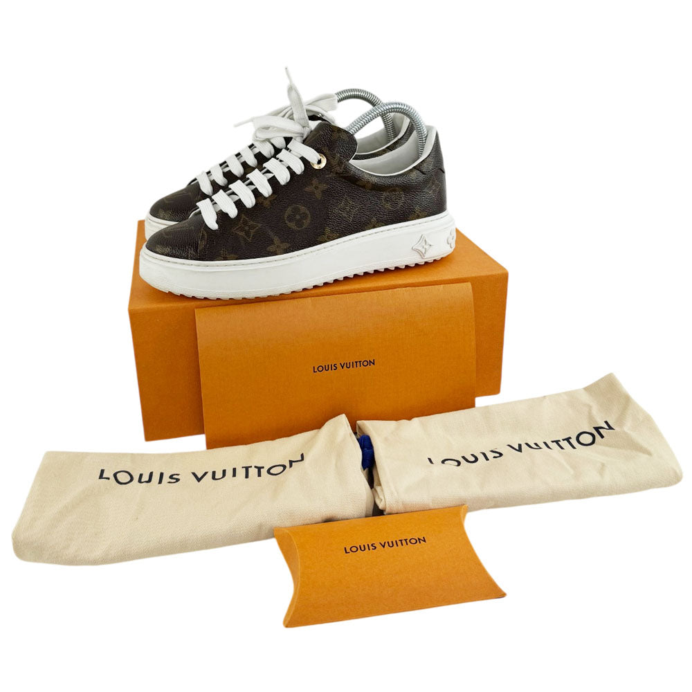 LOUIS VUITTON Monogram Time Out Trainers Size 5 UK LHQ1659